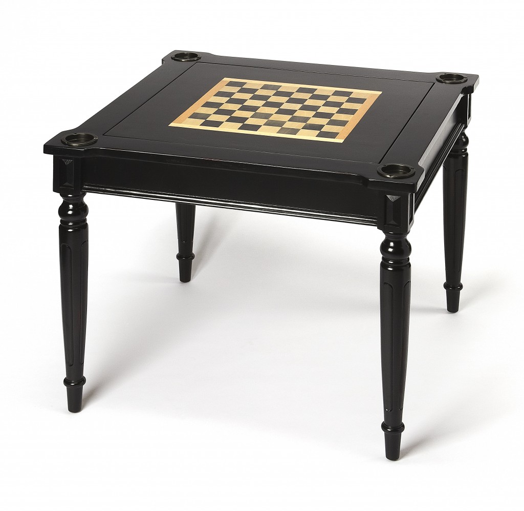 Picture of HomeRoots 389912 30 x 36 x 36 in. Licorice Multi Game Table, Black