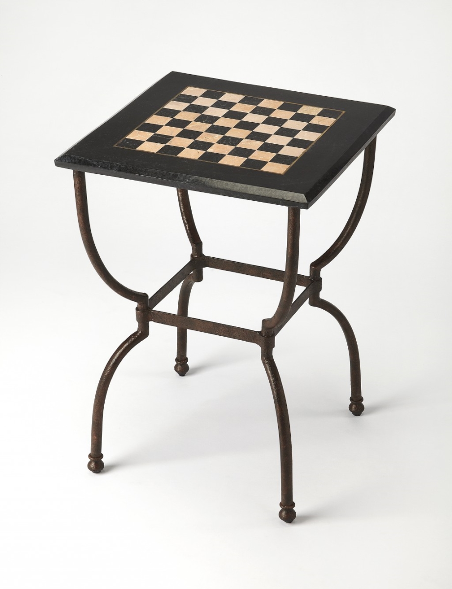 Picture of HomeRoots 389934 Fossil Stone Game Table&#44; Multi Color