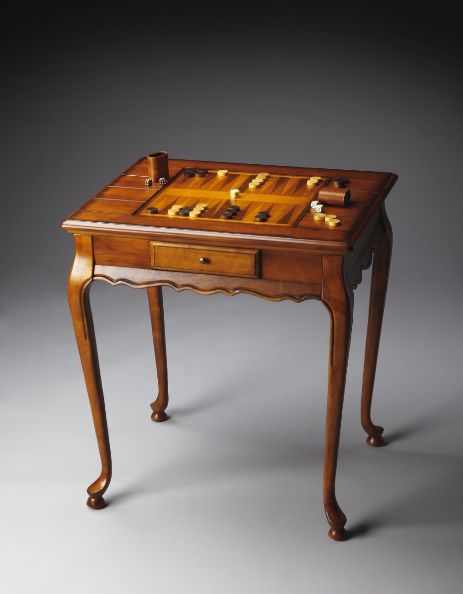 Picture of HomeRoots 389946 Olive Ash Burl Game Table&#44; Medium Brown