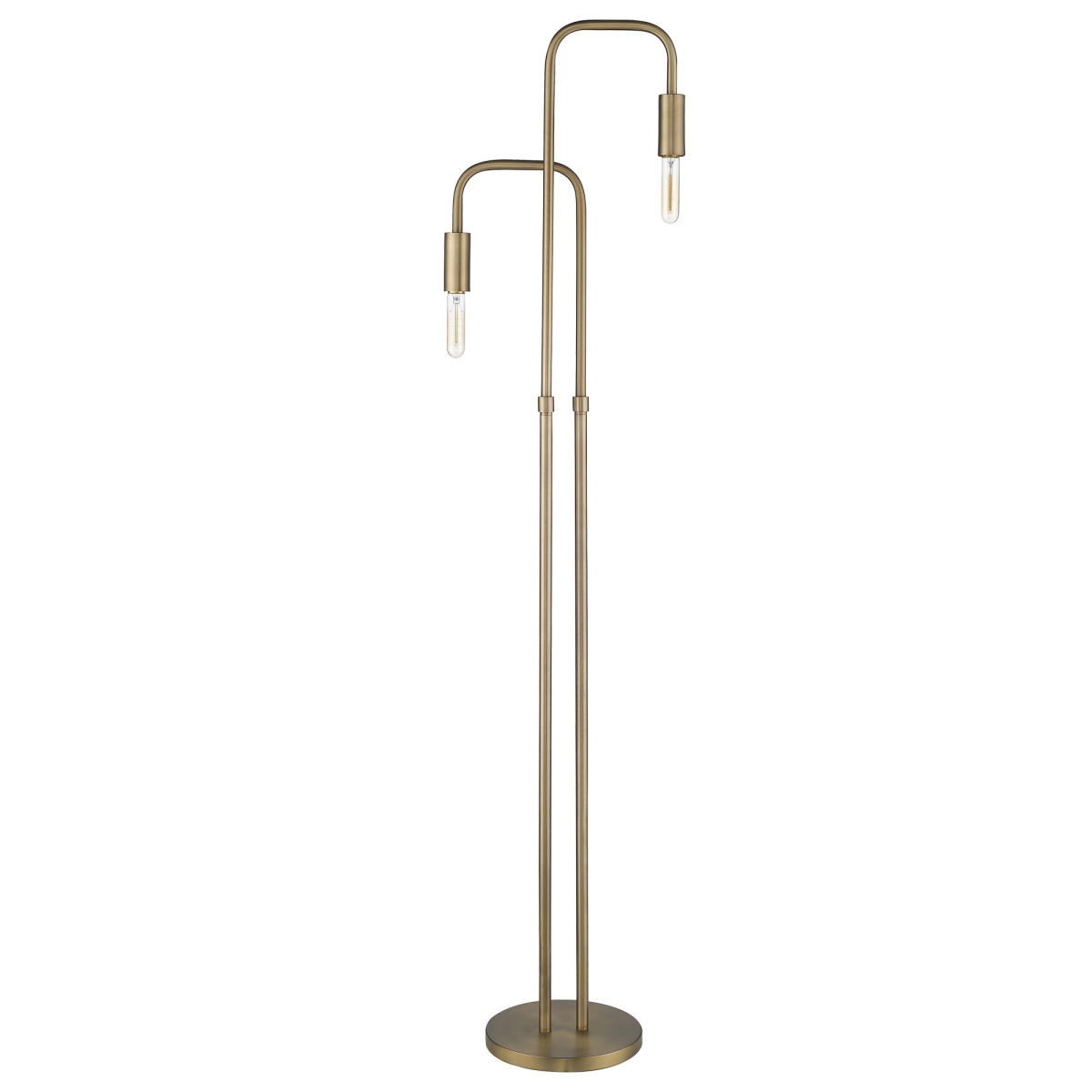 62.56 x 10 x 13.75 in. Perret 2-Light Aged Brass Floor Lamp