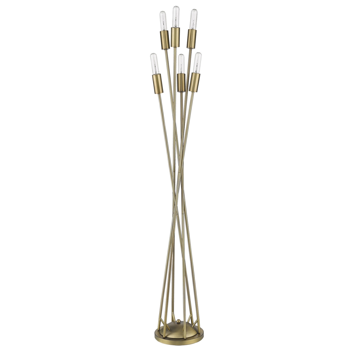 60 x 13.25 x 13.25 in. Perret 6-Light Aged Brass Floor Lamp