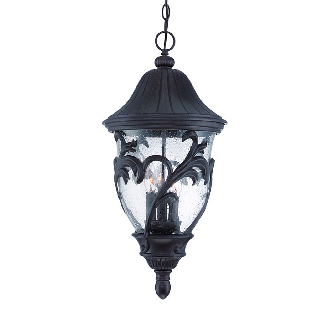 Picture of HomeRoots 397983 25 x 11.75 x 11.75 in. Capri 3-Light Black Coral Hanging Light