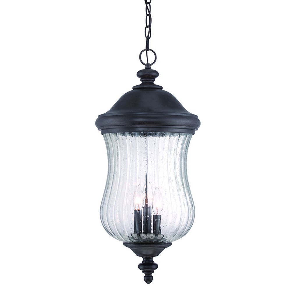 Picture of HomeRoots 397987 Bellagio 3-Light Black & Coral Hanging Light