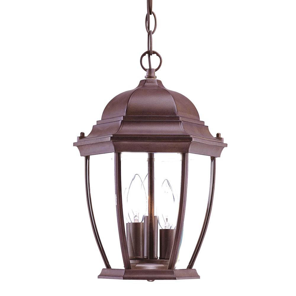 Picture of HomeRoots 397998 14.75 x 9.5 x 9.5 in. Wexford 3-Light Burled Walnut Hanging Light