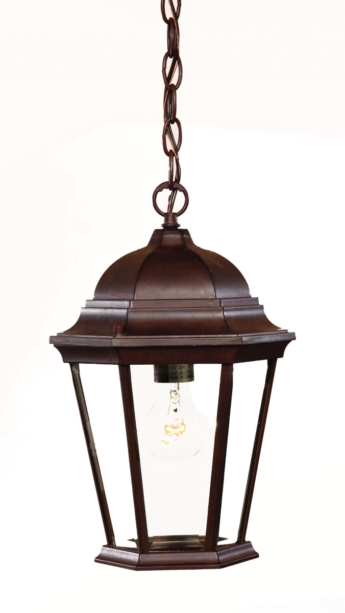 Picture of HomeRoots 398004 14 x 9.5 x 9.5 in. Richmond 1-Light Burled Walnut Hanging Light