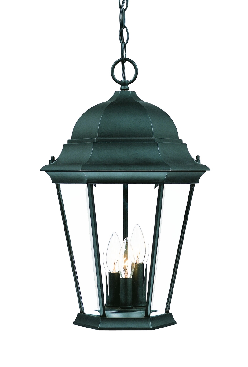 Picture of HomeRoots 398005 18.5 x 12.25 x 12.25 in. Richmond 3-Light Matte Black Hanging Light