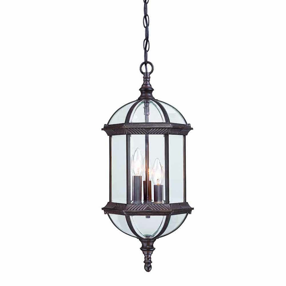 Picture of HomeRoots 398007 Dover 3-Light Burled Walnut Hanging Light