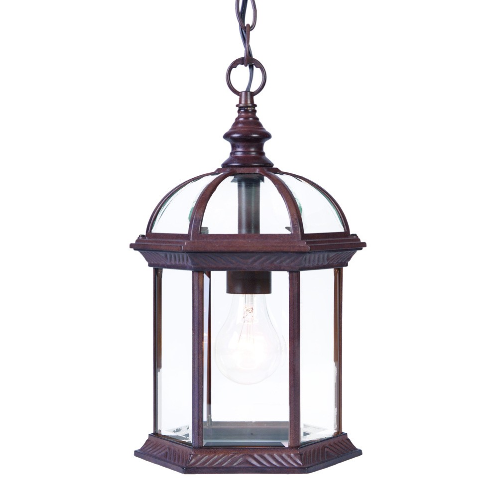 Picture of HomeRoots 398009 13.75 x 8 x 8 in. Dover 1-Light Burled Walnut Hanging Light