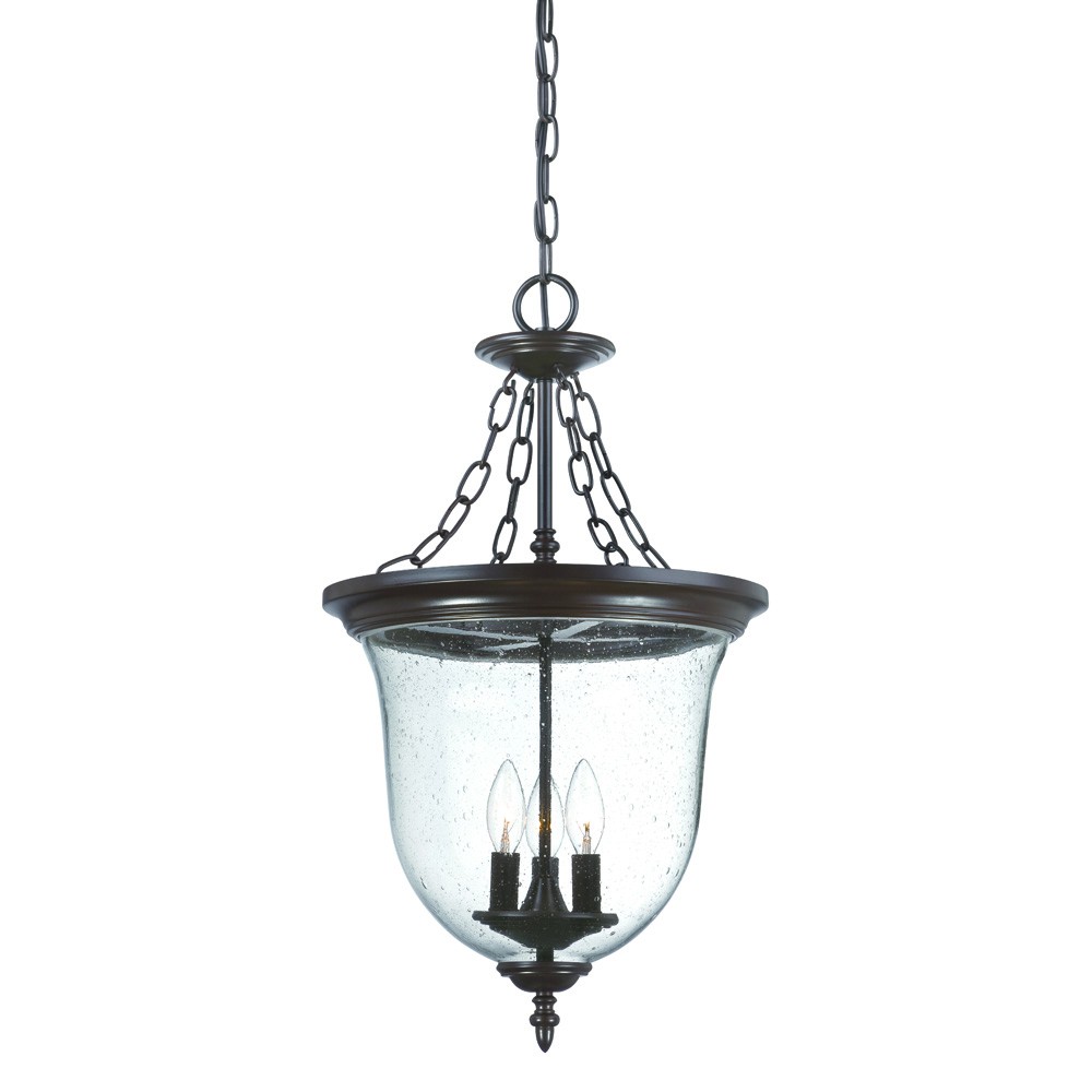 Picture of HomeRoots 398029 25.38 x 14.25 x 14.25 in. Belle 3-Light Architectural Bronze Hanging Light