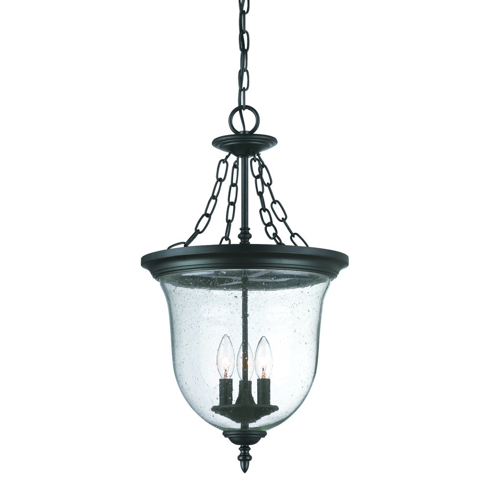 Picture of HomeRoots 398030 25.38 x 14.25 x 14.25 in. Belle 3-Light Matte black Hanging Light