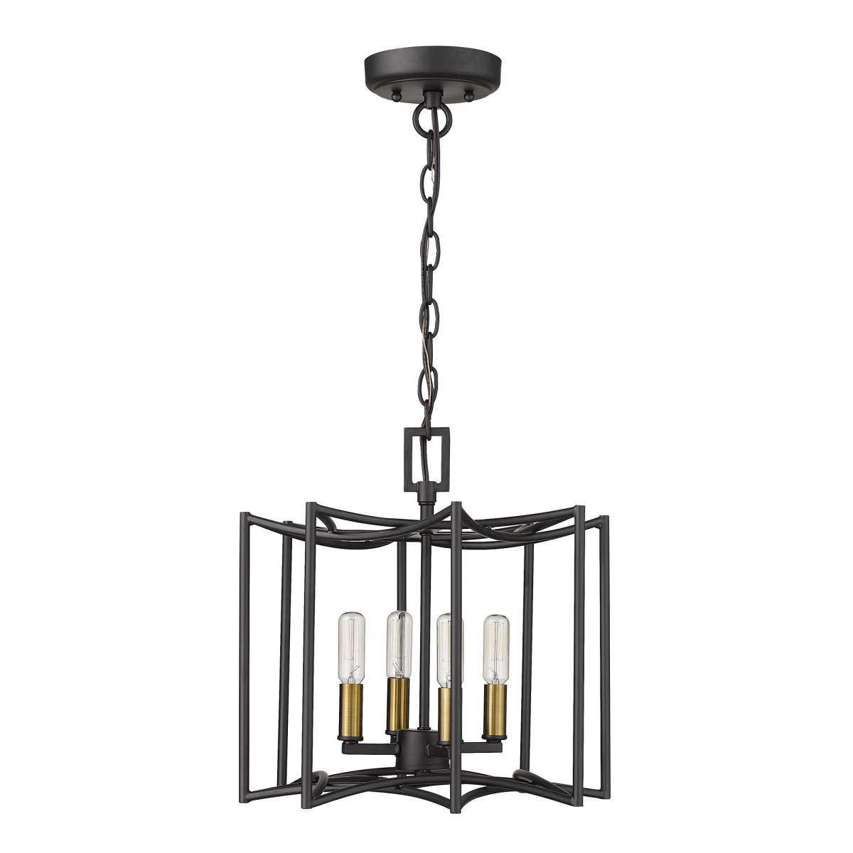 13.63 x 14 x 14 in. Rhian 4-Light Matte Black Pendant