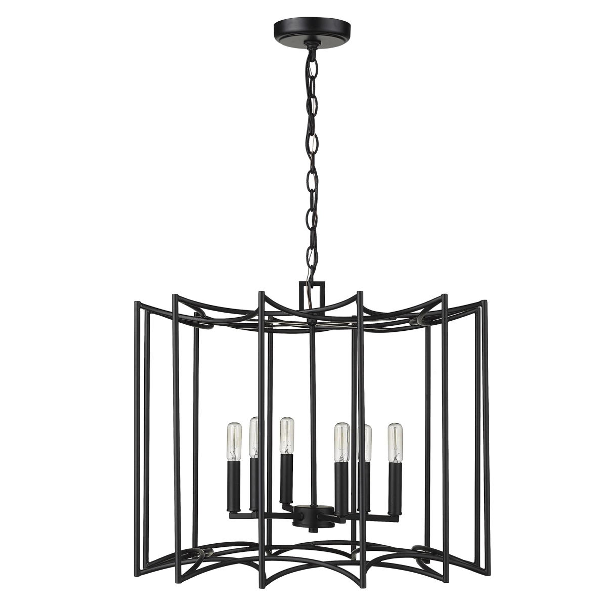 17.75 x 24 x 24 in. Rhian 8-Light Matte Black Pendant