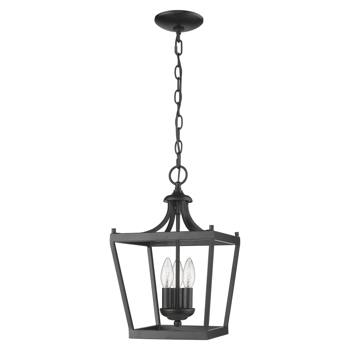 16 x 10 x 10 in. Kennedy 3-Light Matte Black Pendant