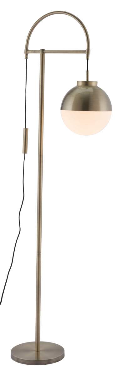 68.9 x 20.7 x 11 in. White & Brushed Bronze Crossed Floor Lamp