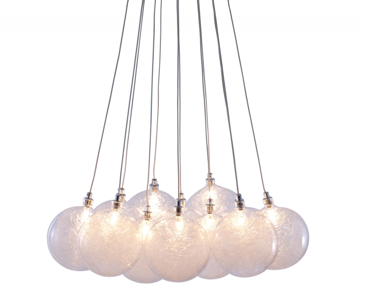 Picture of HomeRoots 391877 Grouped Frosted Bulbs Ceiling Lamp&#44; Clear & Chrome Silver