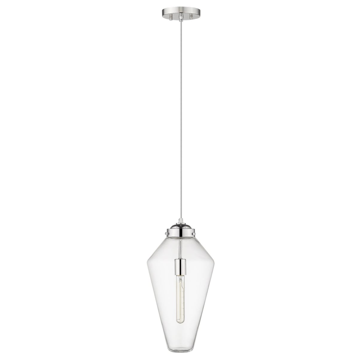 398247 17 x 9 x 9 in. Ballina 1-Light Polished Nickel Mini-Pendant