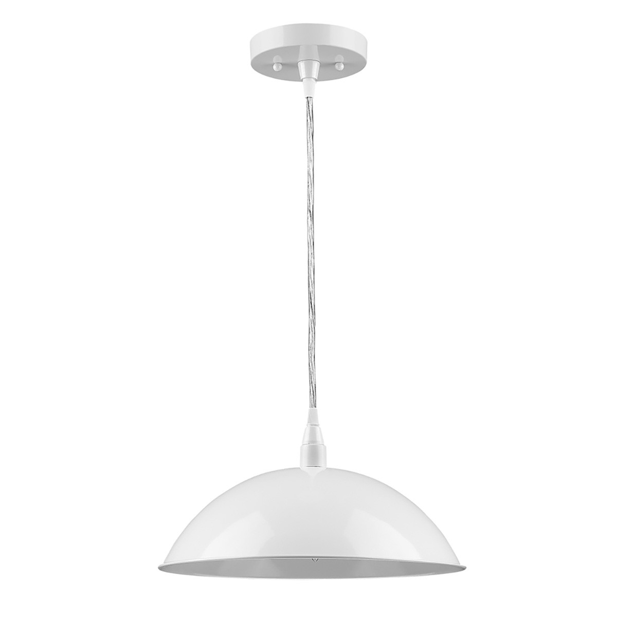 5.5 x 12 x 12 in. Layla 1-Light White Bowl Pendant