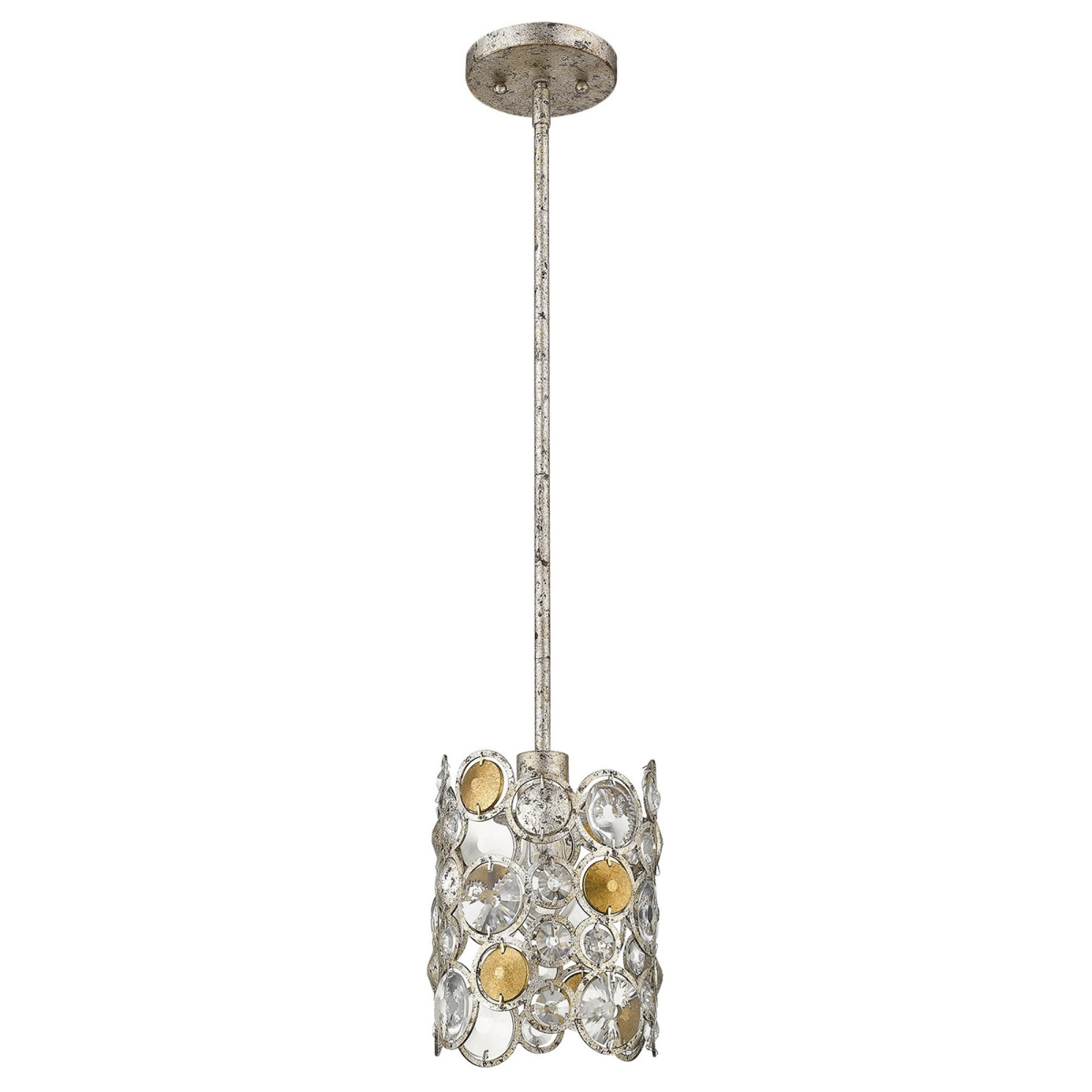 9.25 x 7.25 x 7.25 in. Vitozzi 1-Light Antique Silver Leaf Pendant