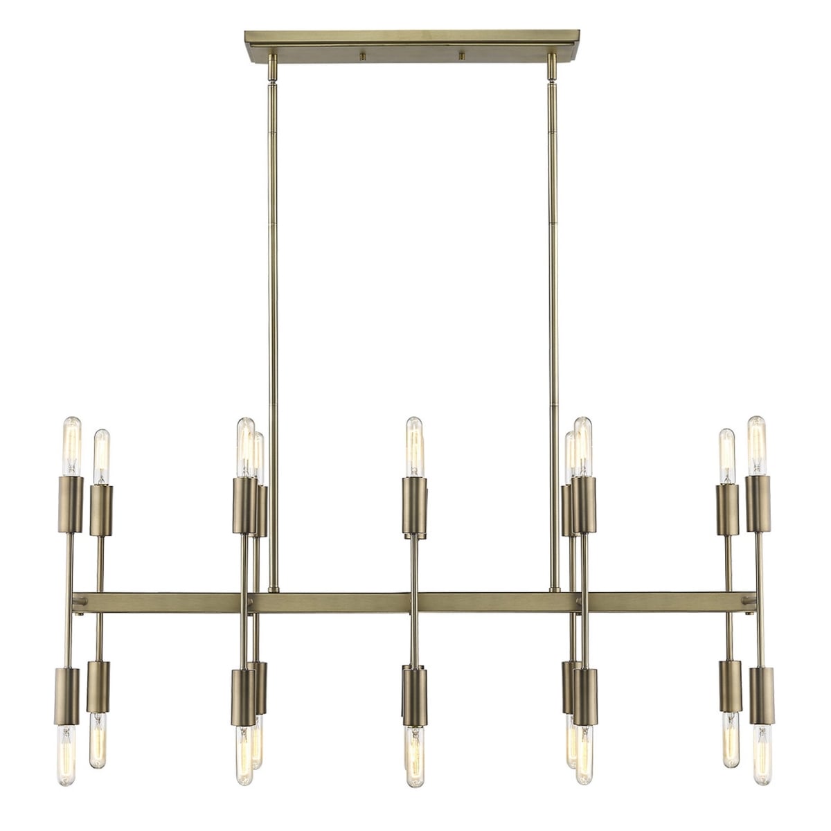 15.75 x 13 x 46.25 in. Perret 20-Light Aged Brass Island Pendant