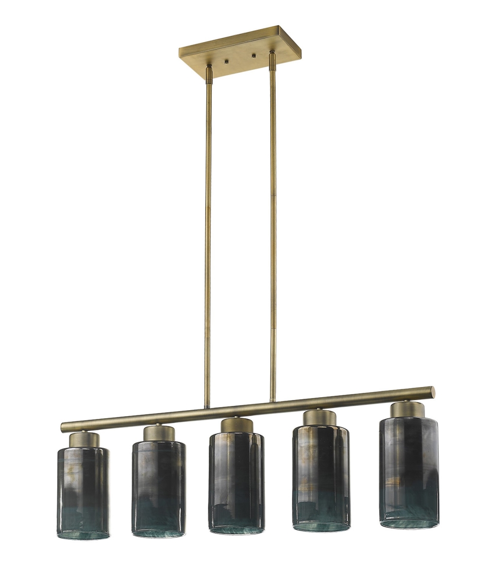10 x 4.5 x 34 in. Monet 5-Light Brass Pendant