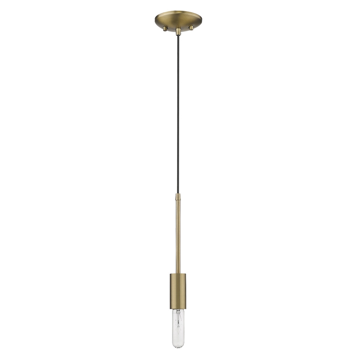 11.25 x 1.75 x 1.75 in. Perret 1-Light Aged Brass Mini Pendant