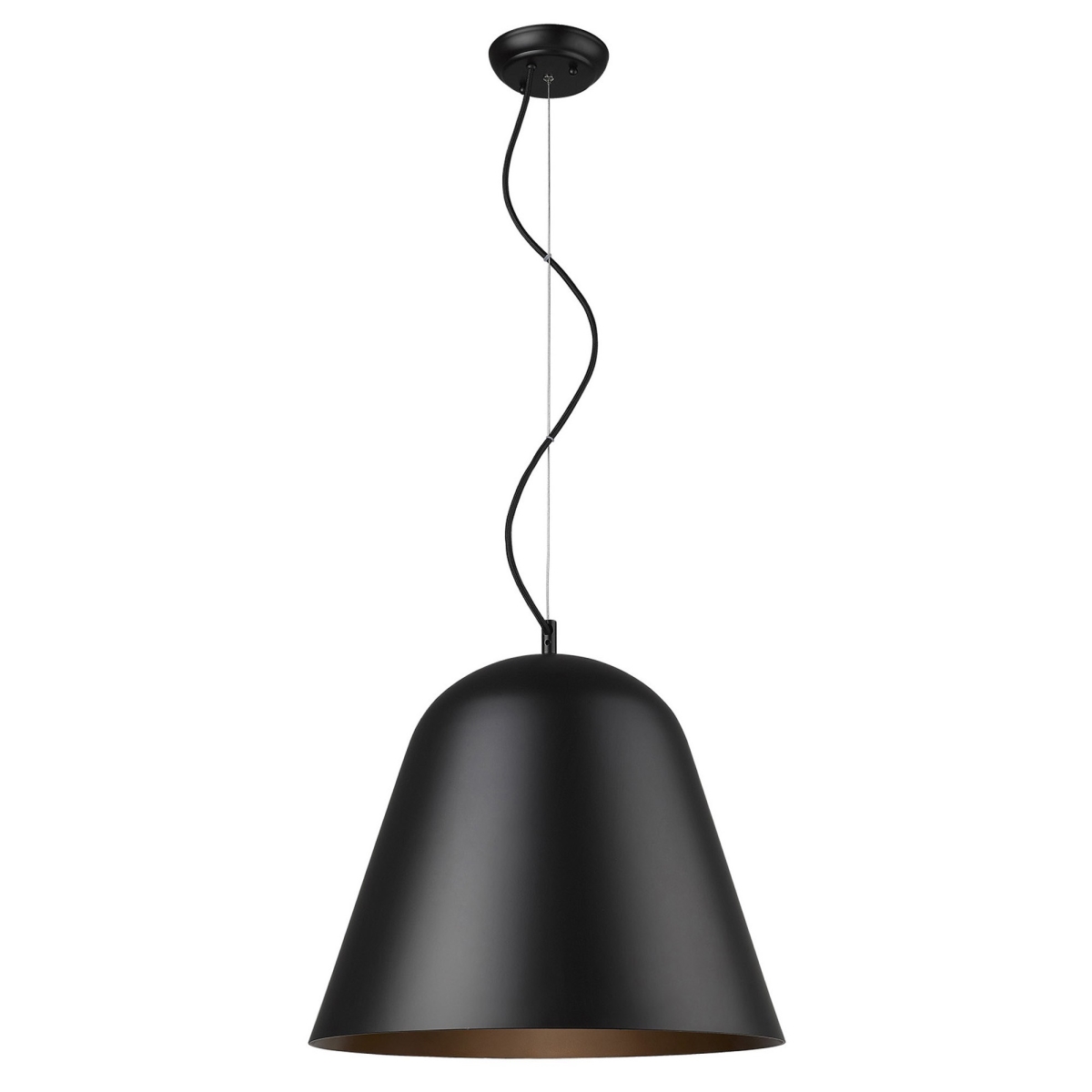 15 x 18 x 18 in. Knell 1-Light Matte Black Pendant
