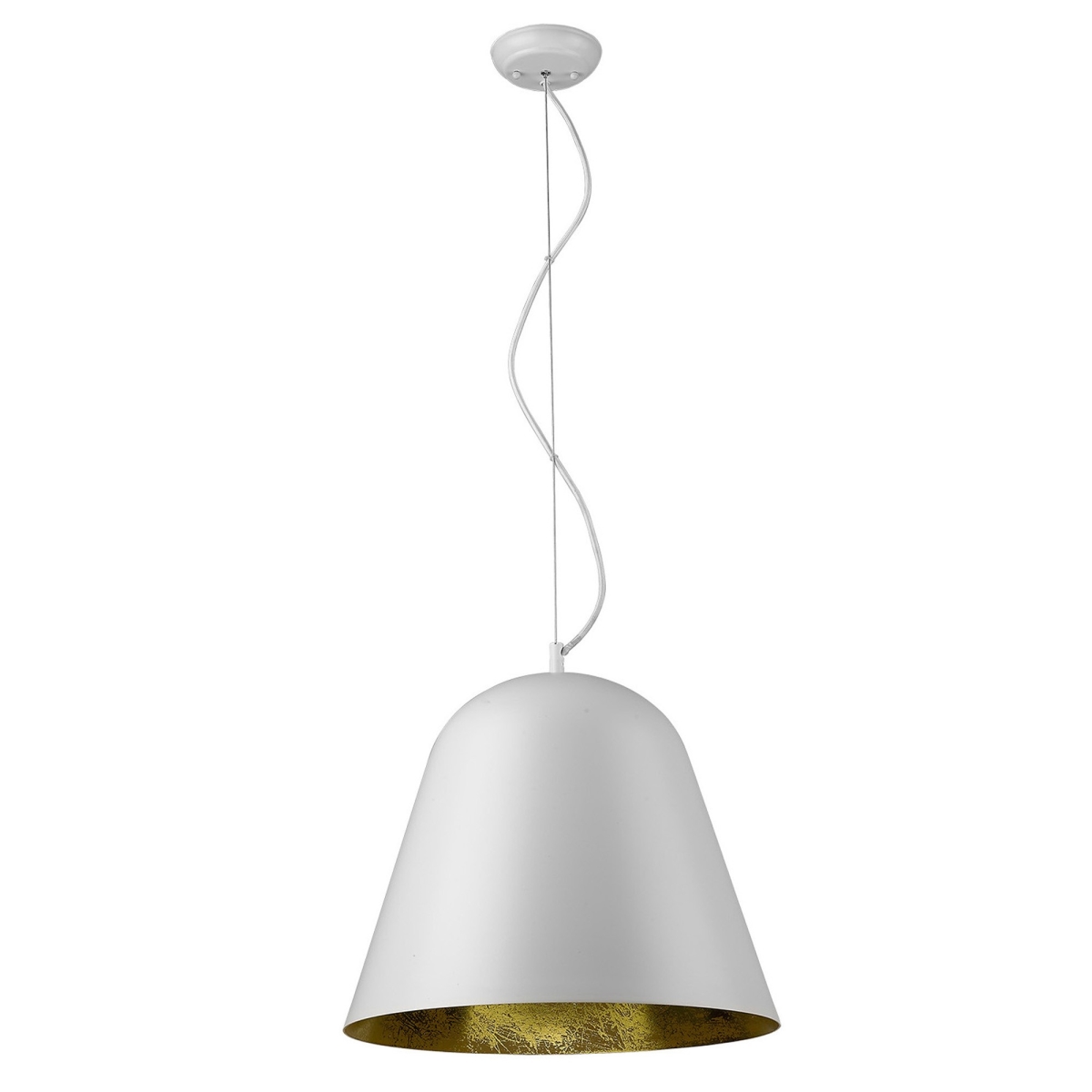 15 x 18 x 18 in. Knell 1-Light White Pendant