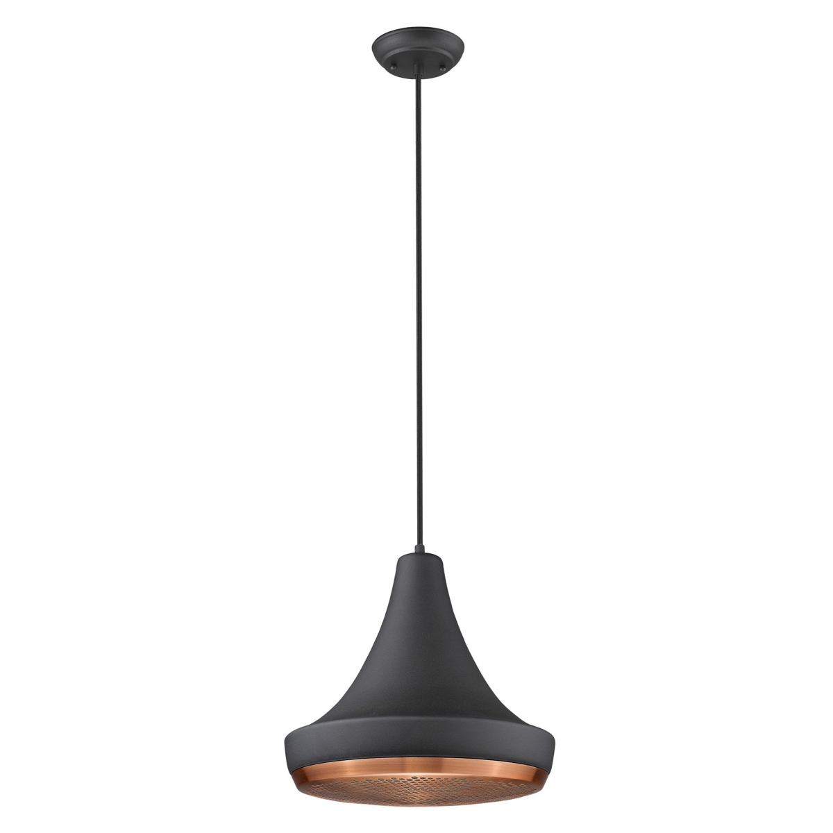 13.25 x 13.75 x 13.75 in. Tholos 1-Light Matte Black Pendant