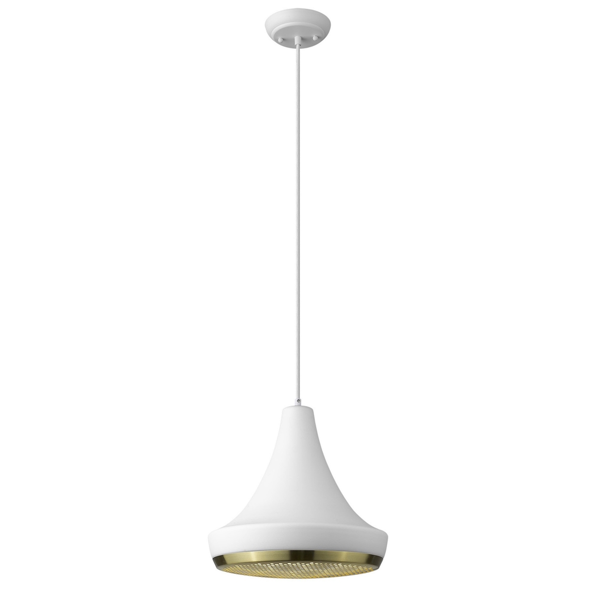398295 13.25 x 13.75 x 13.75 in. Tholos 1-Light White Pendant