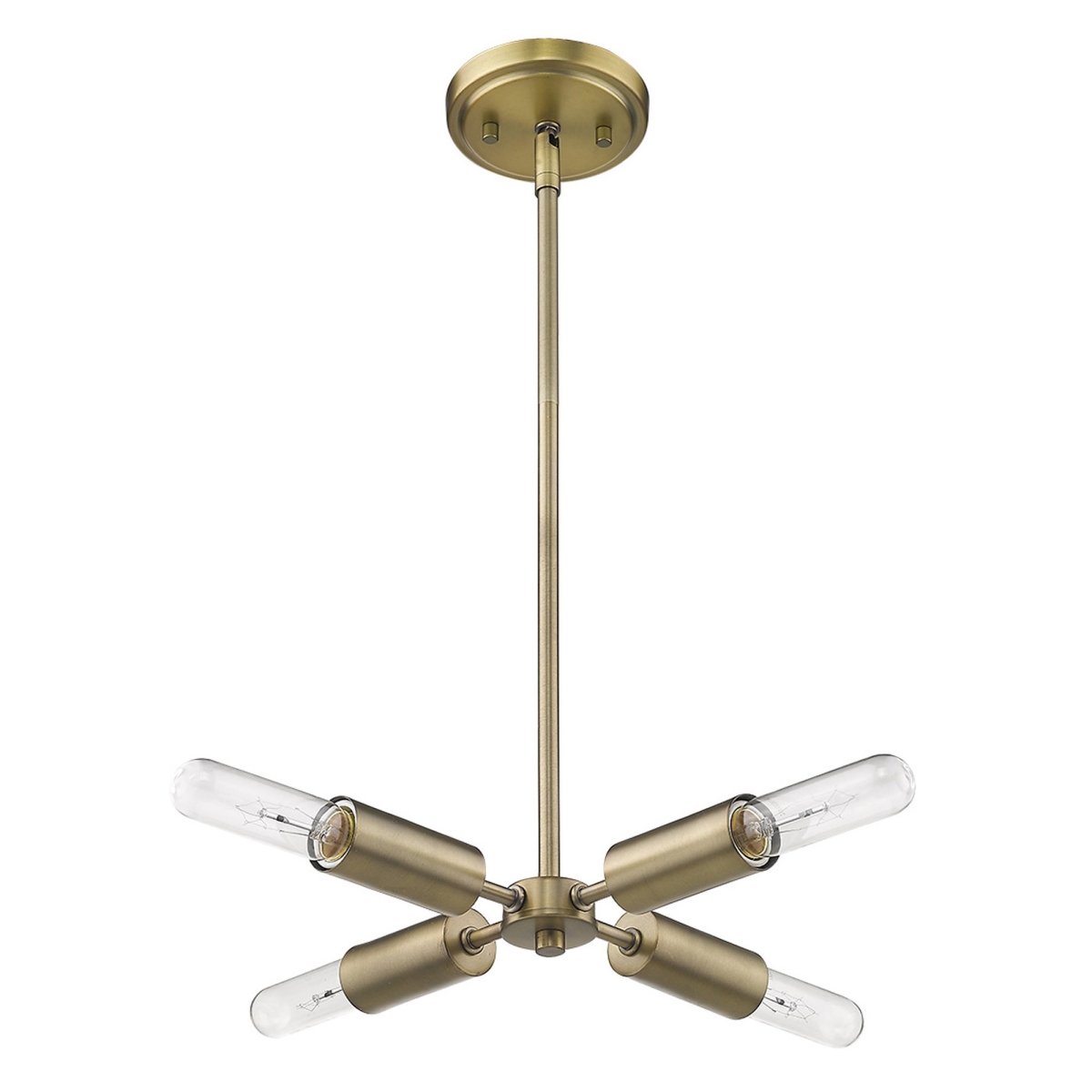 1.75 x 12 x 12 in. Perret 4-Light Aged Brass Convertible Pendant