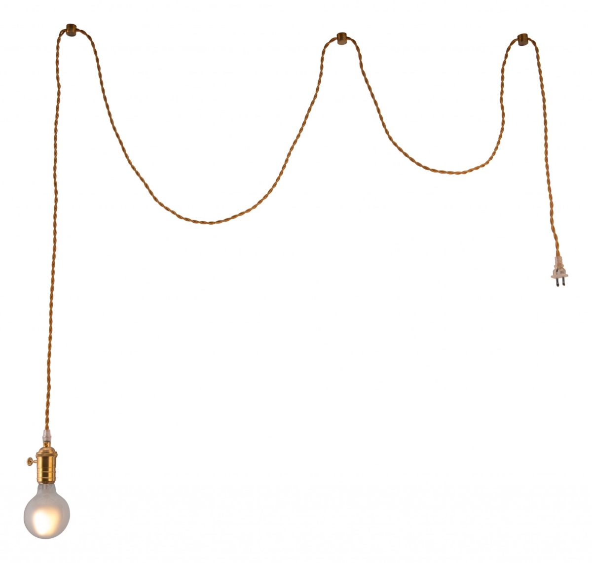 Picture of HomeRoots 391912 Auburn Brass Braid Ceiling Lamp