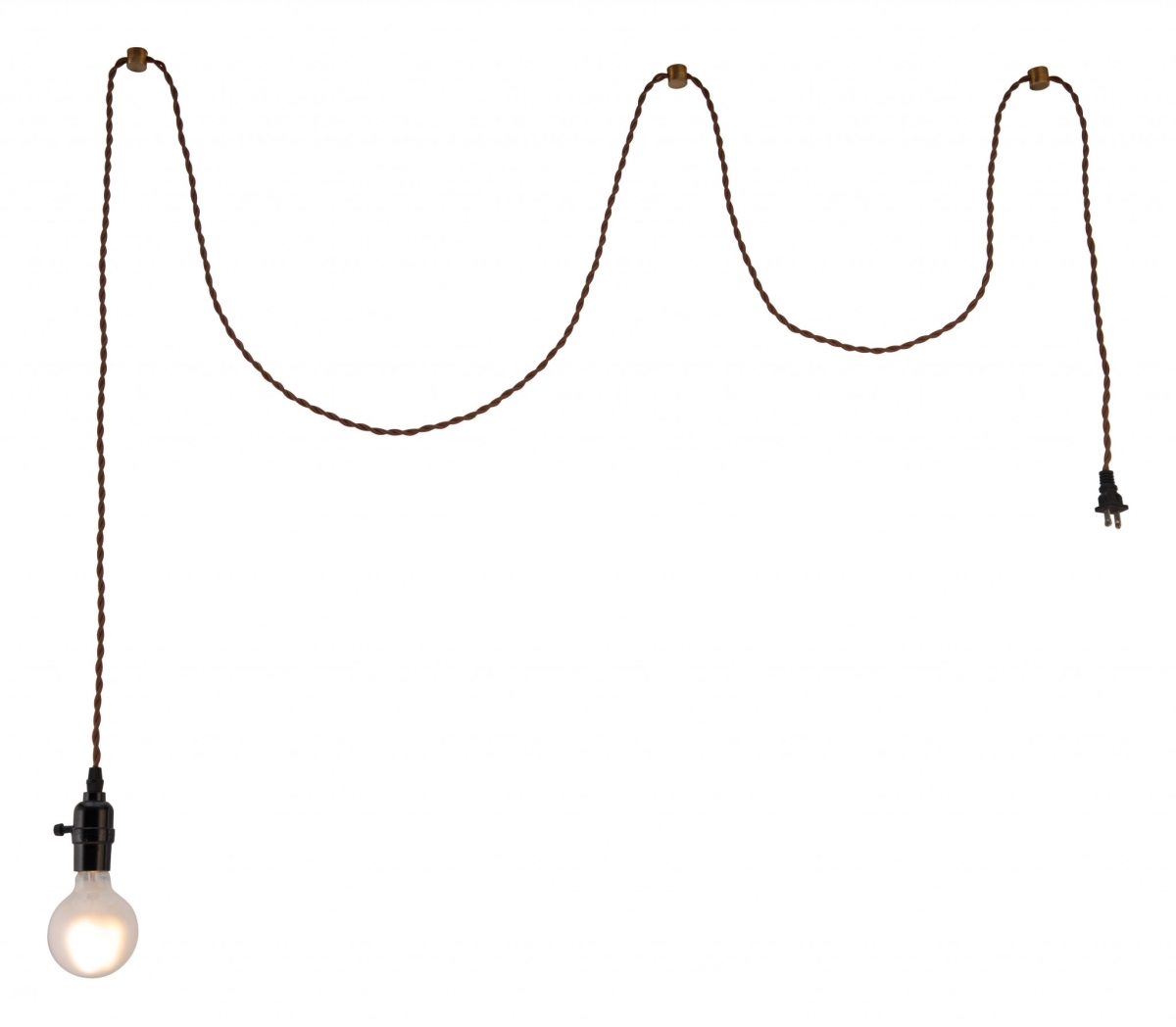 Picture of HomeRoots 391913 Vintage Brass Braid Ceiling Lamp