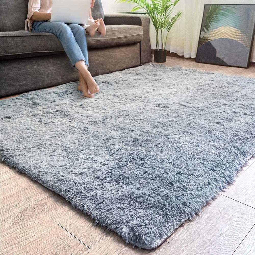 393201 4 x 5 ft. Gray Solid Modern Area Rug
