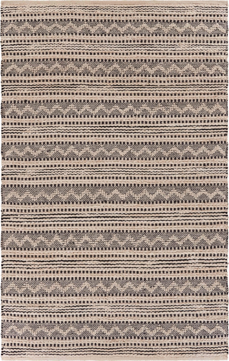 8 x 10 ft. Black & Blush Chevron Stripe Area Rug