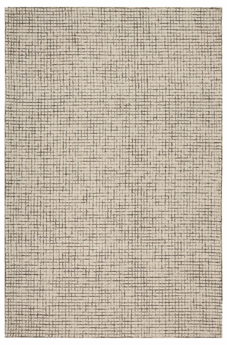 9 x 12 ft. Tan & Ivory Grid Area Rug