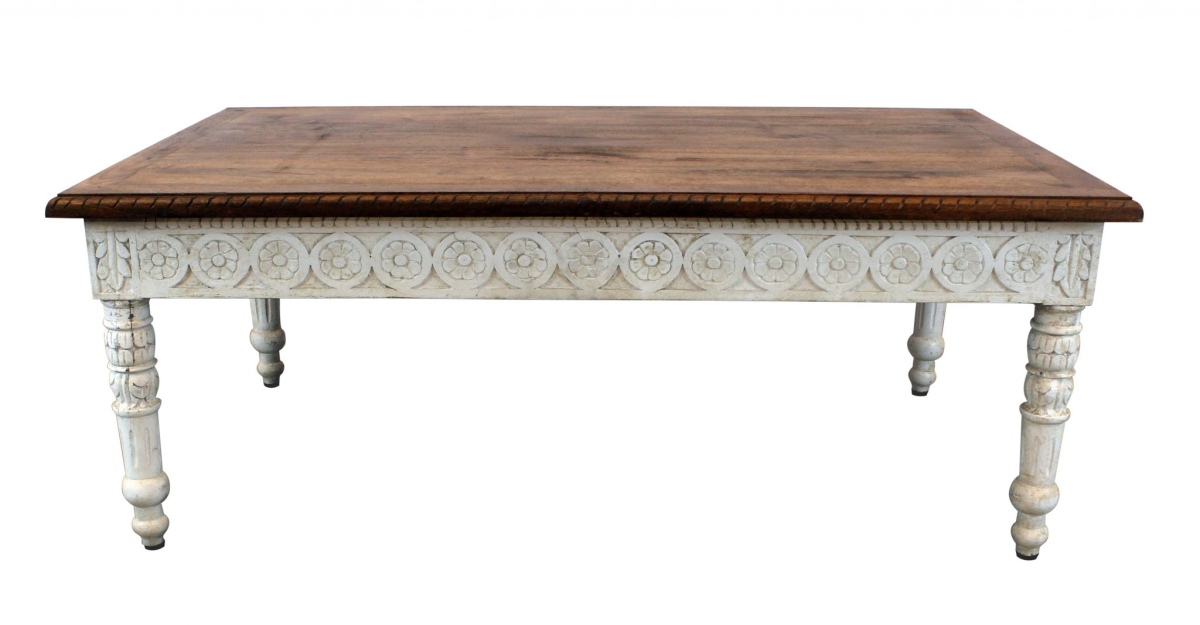 18 x 40 x 30 in. Brown & White Decorative Coffee Table