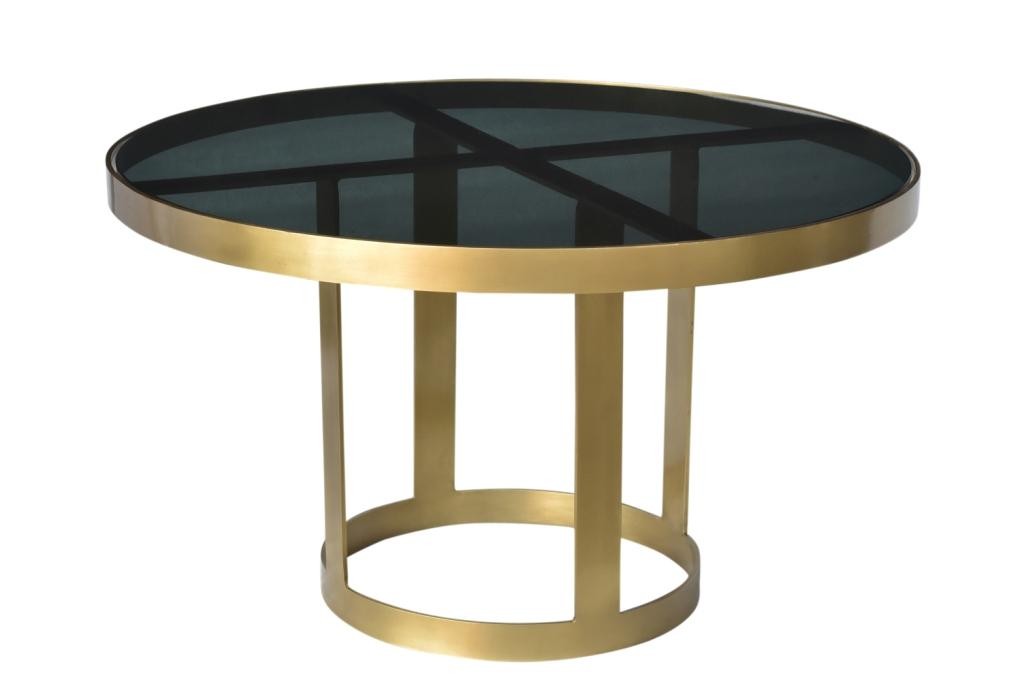 18 x 32 x 32 in. Round Black & Gold Modern Coffee Table