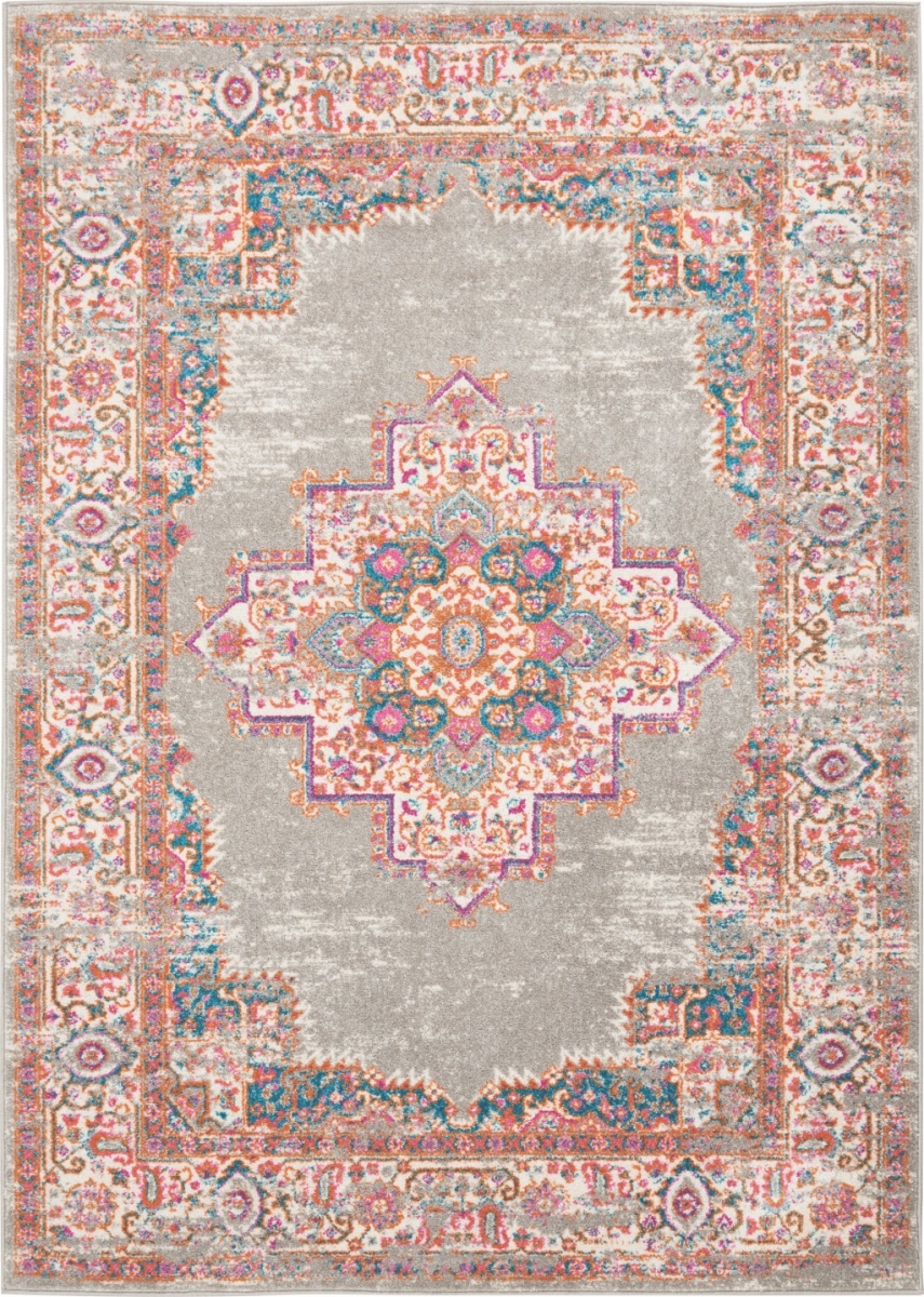 385268 5 x 7 ft. Gray & Gold Medallion Area Rug