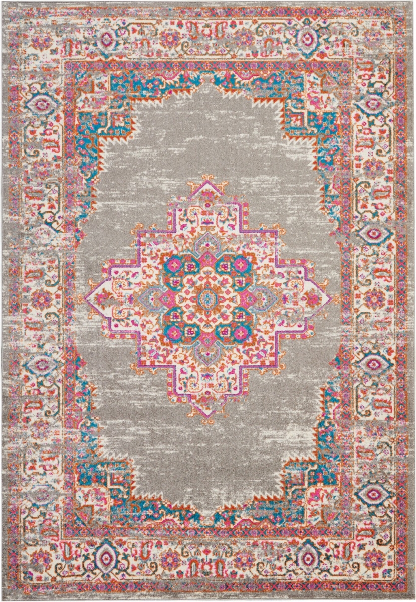 7 x 10 ft. Gray & Gold Medallion Area Rug