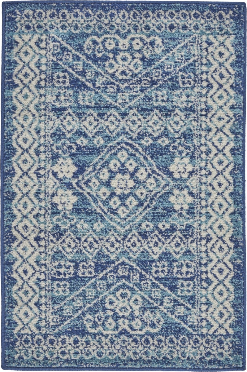 Picture of HomeRoots 385602 2 x 3 ft. Navy Blue & Ivory Persian Motifs Scatter Area Rug