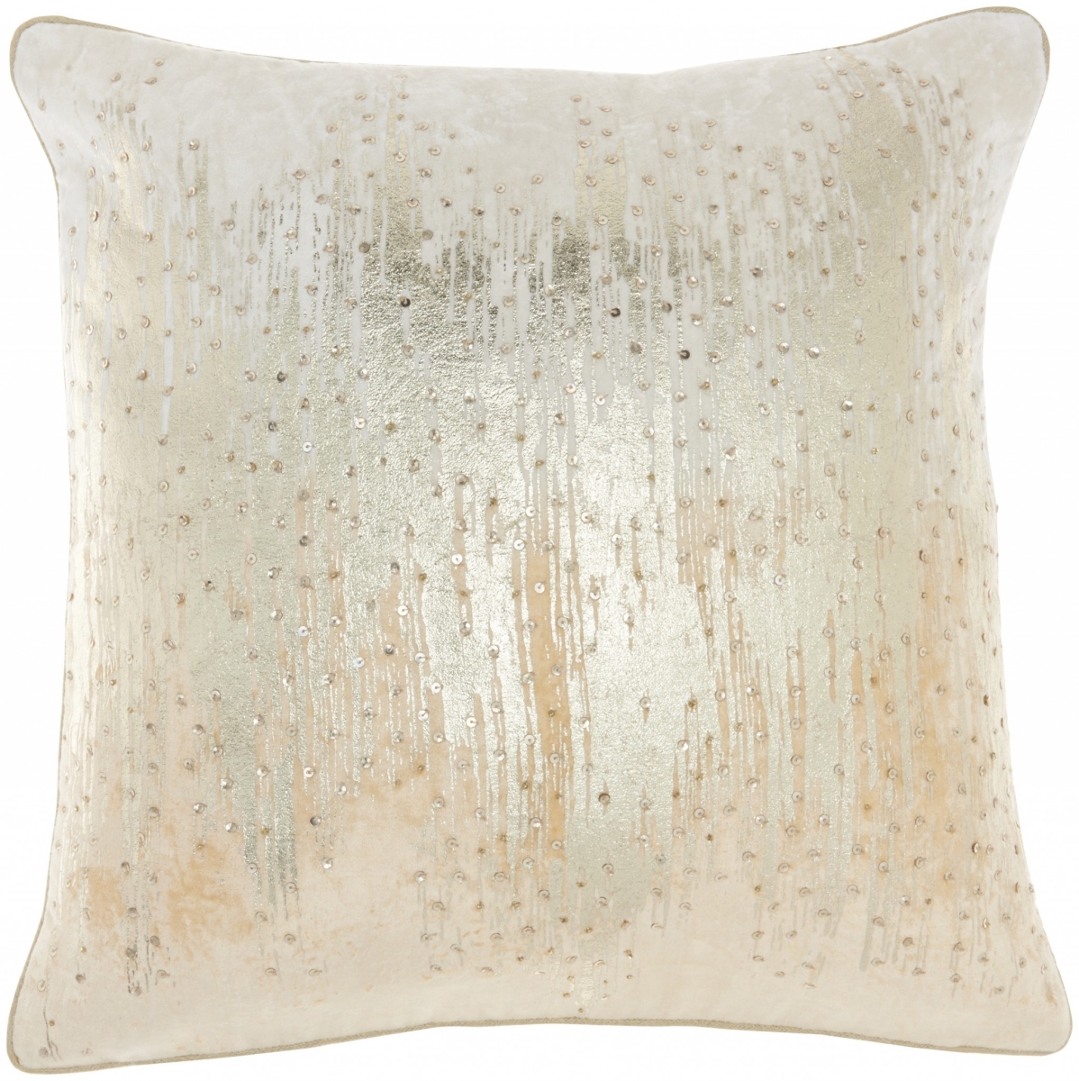 18 x 18 in. Cream Sequined Ombre Throw Pillow