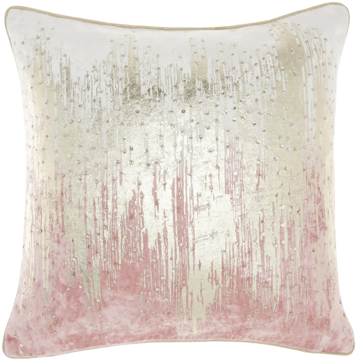 386269 18 x 18 in. Pink Sequined Ombre Throw Pillow, Rose Gold
