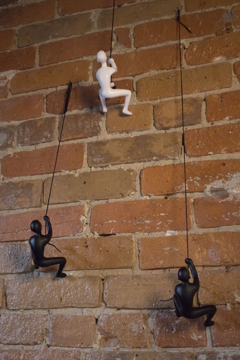 6 x 3 x 3 in. Unique Climbing Man Wall Art in White