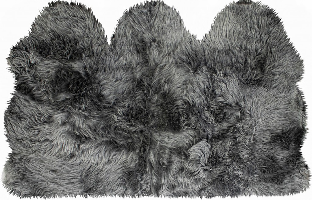 Picture of HomeRoots 388529 3 x 5 ft. Gray Natural Sheepskin Area Rug