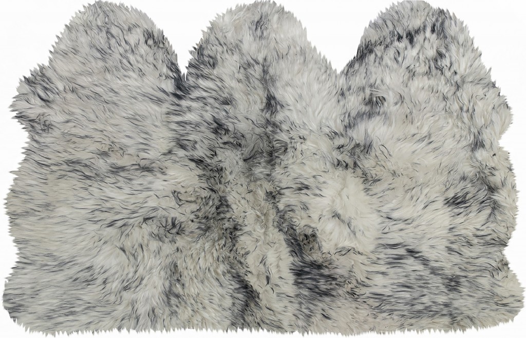 Picture of Homeroots 388530 3 x 5 ft. Natural Sheepskin Area Rug&#44; Gray Ombre