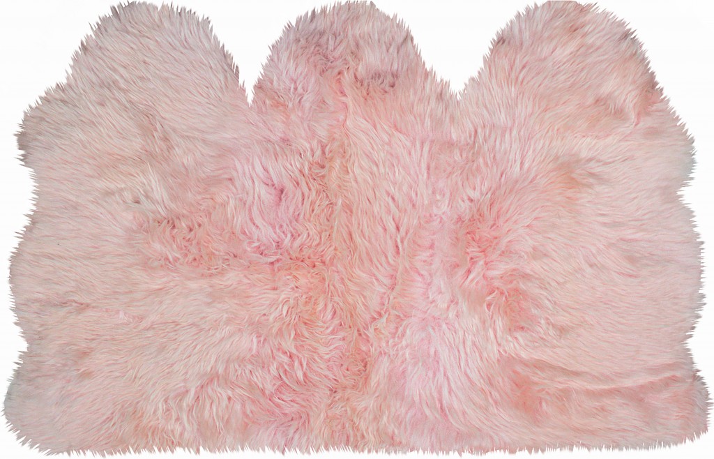 Picture of HomeRoots 388532 3 x 5 ft. Pink Natural Sheepskin Area Rug
