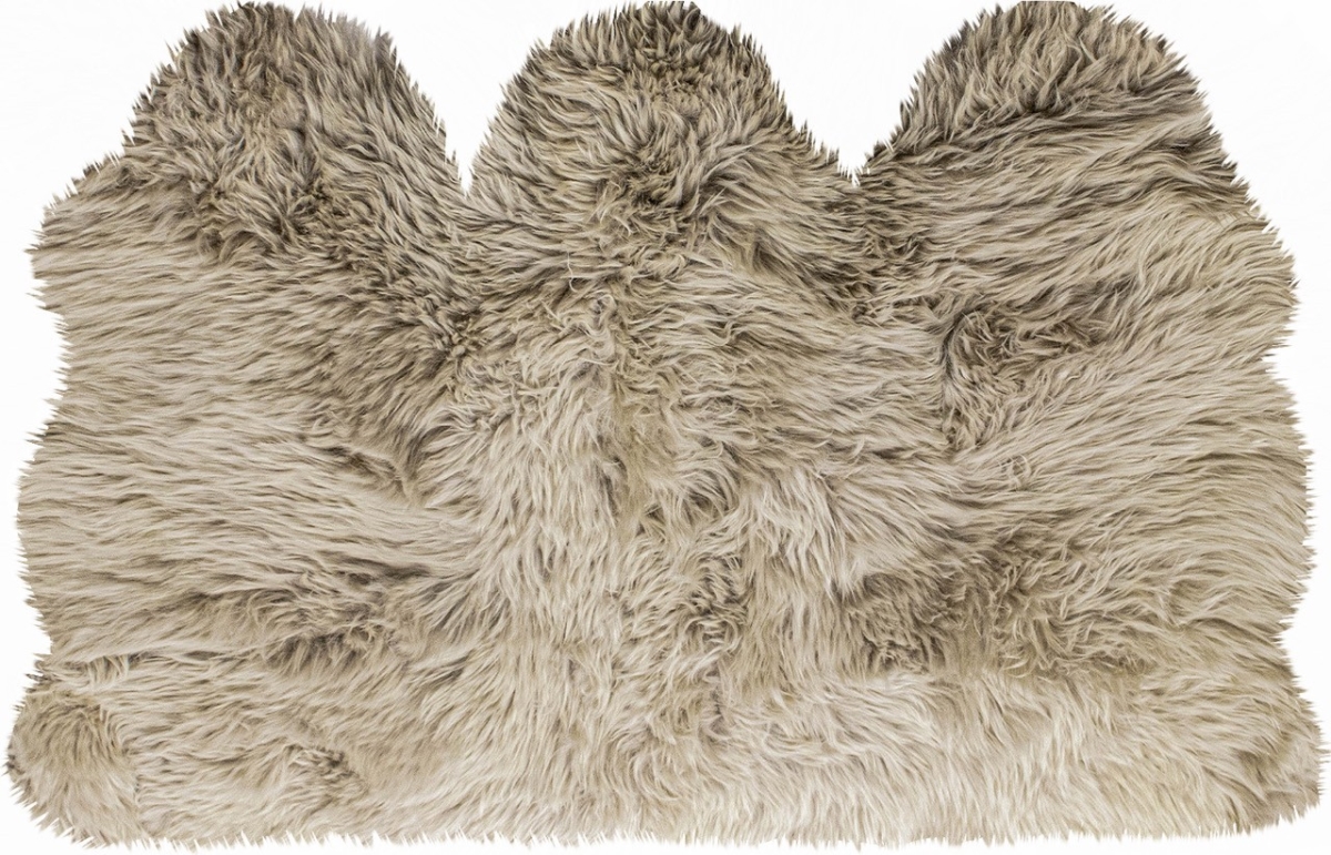 Picture of Homeroots Home Decor 388533 3 x 5 ft. Natural Sheepskin Area Rug&#44; Taupe