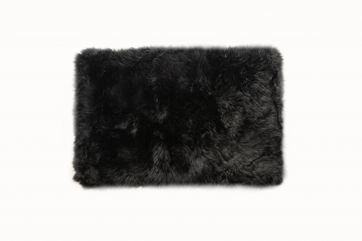 Picture of HomeRoots 388540 2 x 5 ft. Black Natural Rectangular Sheepskin Area Rug