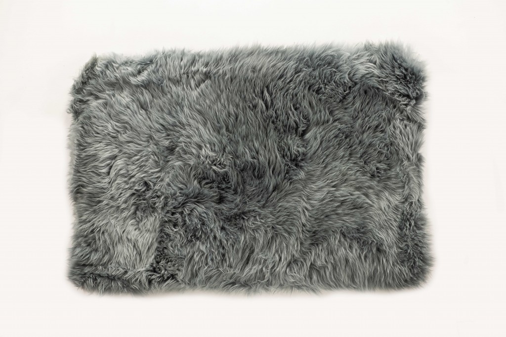 Picture of HomeRoots 388541 2 x 5 ft. Gray Natural Rectangular Sheepskin Area Rug