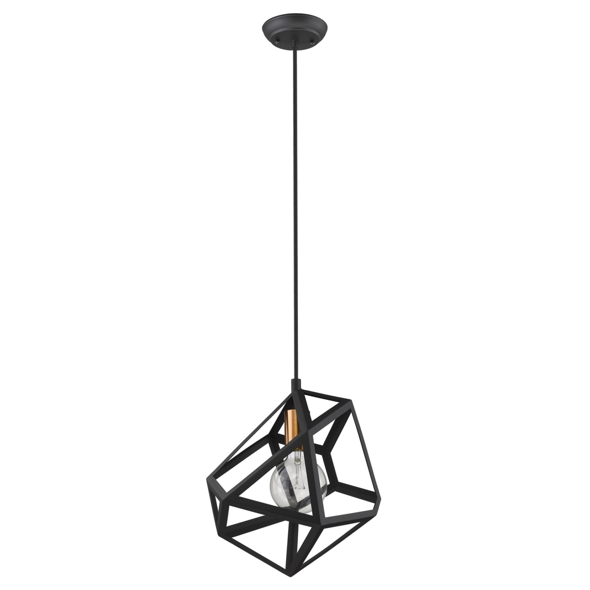 13.25 x 9.25 x 11 in. Hedron 1-Light Matte Black Pendant
